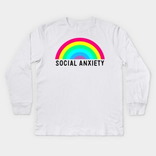 Social Anxiety Rainbow Kids Long Sleeve T-Shirt